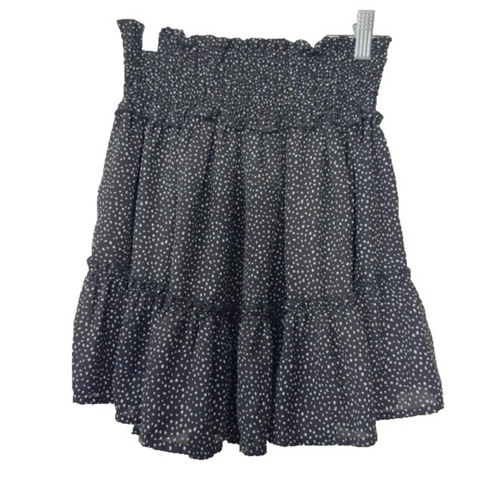 Altar'd State Size Small Black White Spotted Tiered Mini Skirt Coquette Romantic